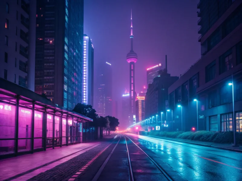 Running Through The Neon Mist